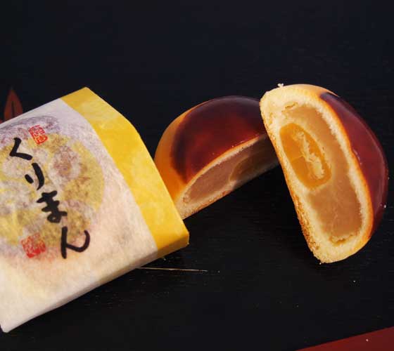 山口県柳井市の銘菓　華月堂の和菓子　くりまん